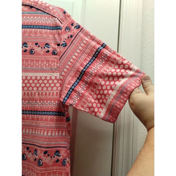 Woman Within Size 1X (22/24) Light Red/Pink Multi-Pattern Short Sleeve T-Shirt - Picture 4 of 7